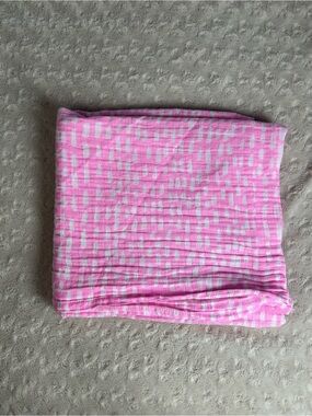 Oh Joy! Pink White Print Baby Swaddle Blanket Muslin Thin Cotton
